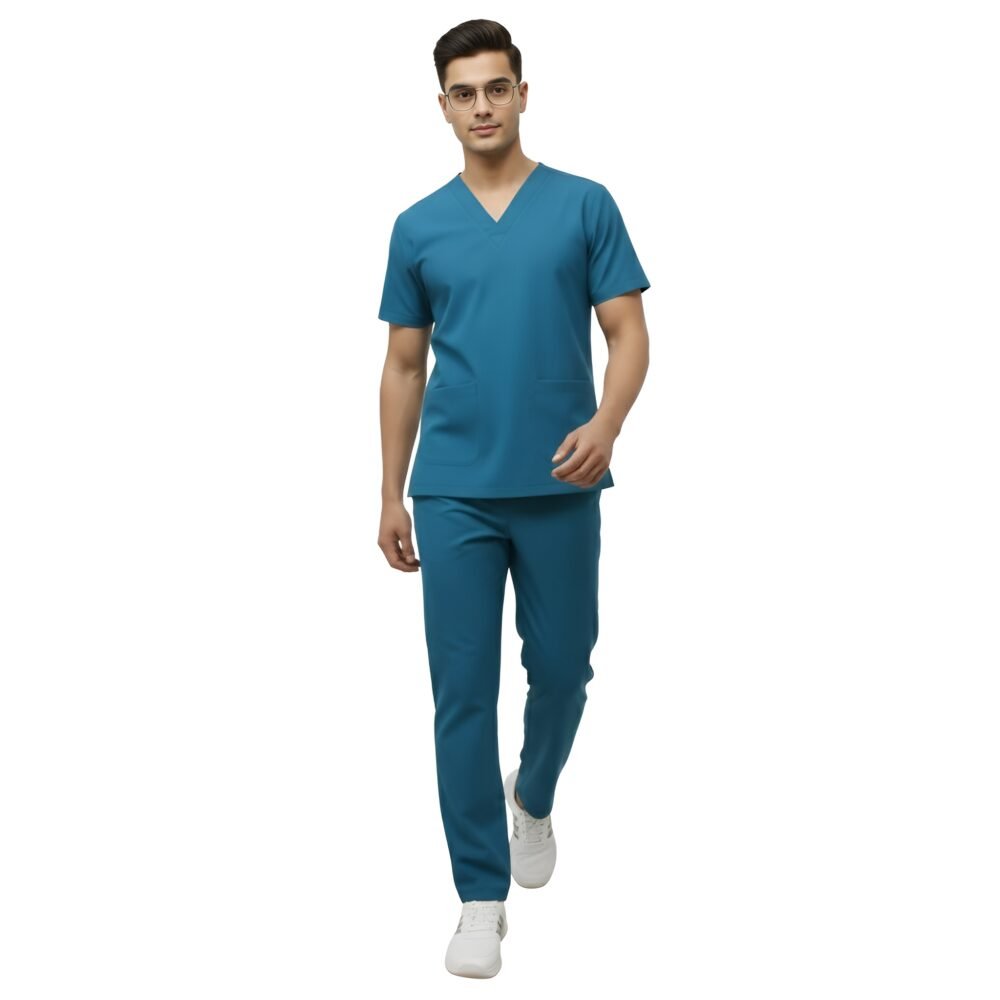 Teal Blue V-Neck Medical Scrubs for Men | Medex Wear