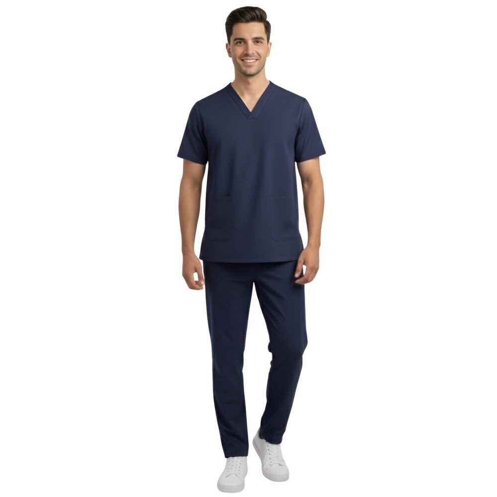 Navy Blue V-Neck Medical Scrubs for Men | Medex Wear