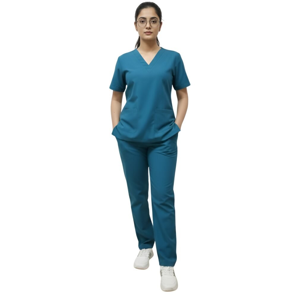 Teal Blue V-Neck Medical Scrubs for Women | Medex Wear