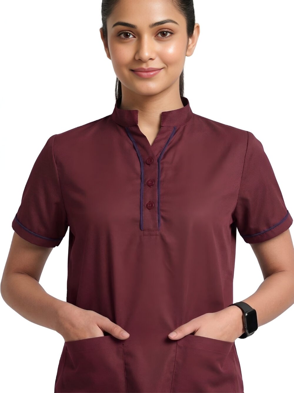 Maroon Women's Hospital Staff Uniform | Medex Wear