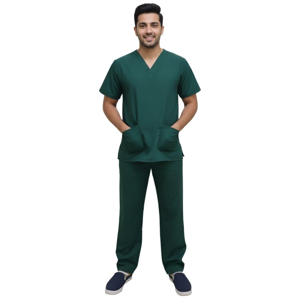 Green V-Neck Medical Scrubs for Men | Medex Wear