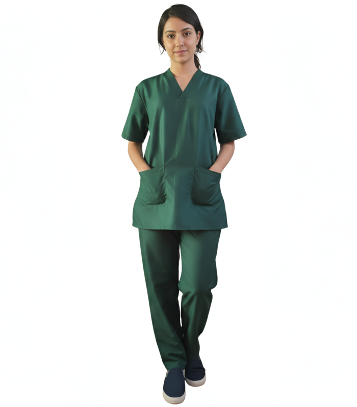 Medical Uniform V-Neck Scrubs Set For Women Comfortable Daily Wear - Green