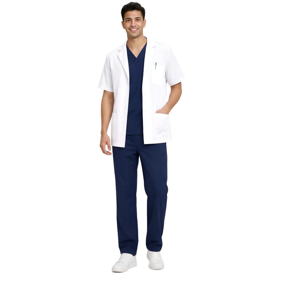 Men's Half Sleeve Lab Coat Apron | Medex Wear