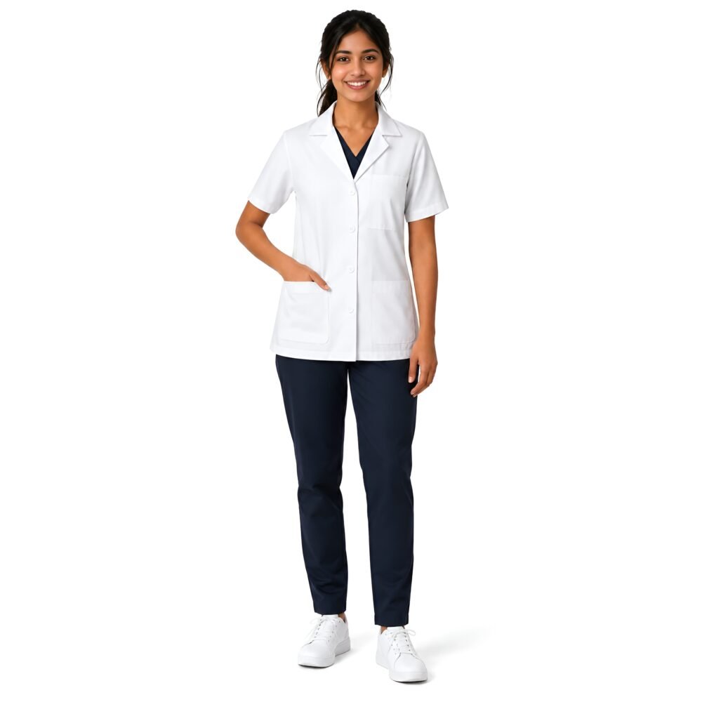 Women's Half Sleeve Lab Coat Apron | Medex Wear