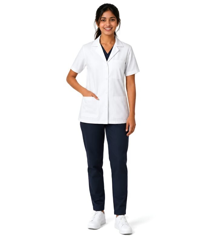 All Day Comfort Women’s Half Sleeve Apron Lab Coat